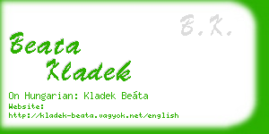 beata kladek business card